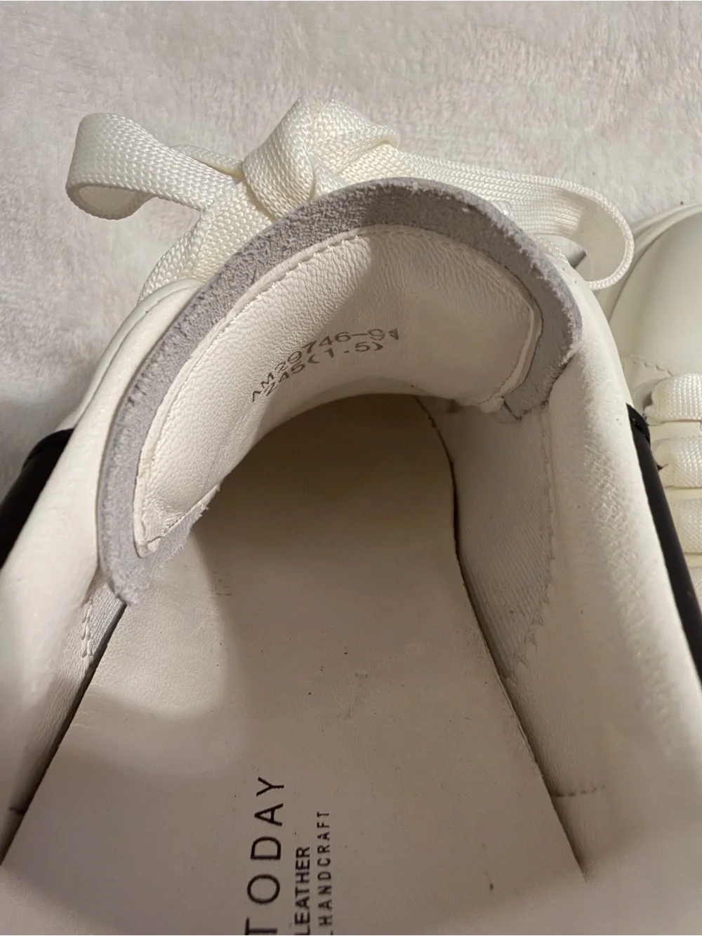 Beau Today White Platform Sneakers with Black Heel Collar - Women's Lace-Up-8